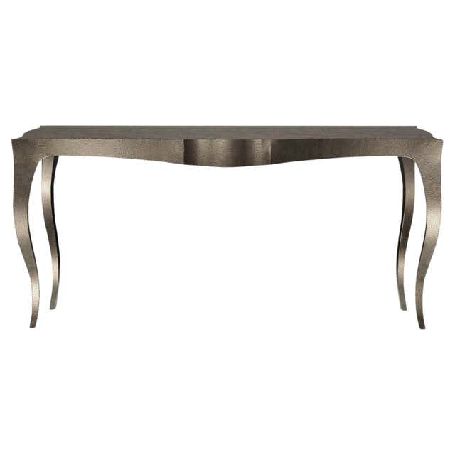 Table Console Art Déco Italienne Moderne Du Milieu Du Siècle Dernier En %c3%a9rable Tigr%c3%a9 Et Nickel Poli Table Console Art Déco Italienne Moderne Du Milieu Du Siècle Dernier En %c3%a9rable Tigr%c3%a9 Et Nickel Poli