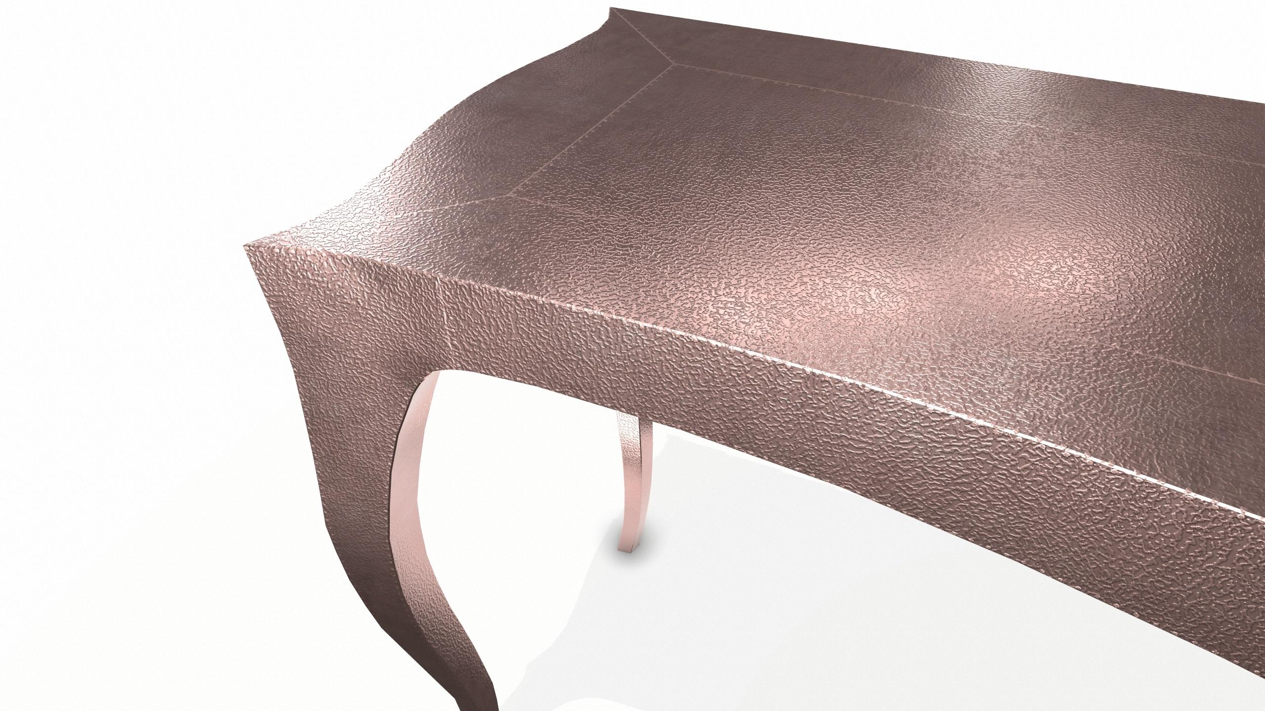 Louise Console Art Deco Nesting Tables and Stacking Tables Fine Hammered Copper  For Sale 2