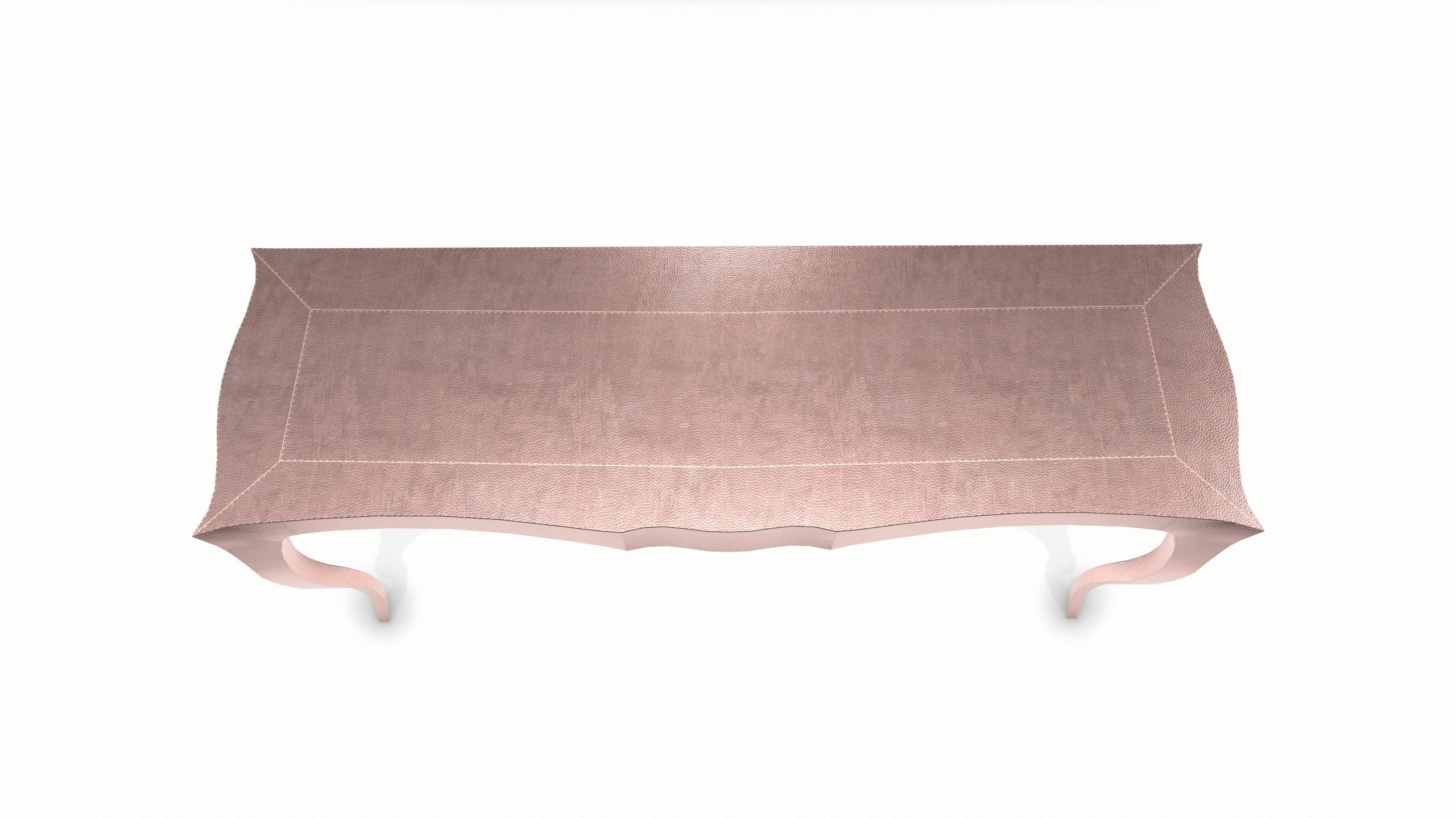 Louise Console Art Deco Nesting Tables and Stacking Tables Mid. Hammered Copper For Sale 2