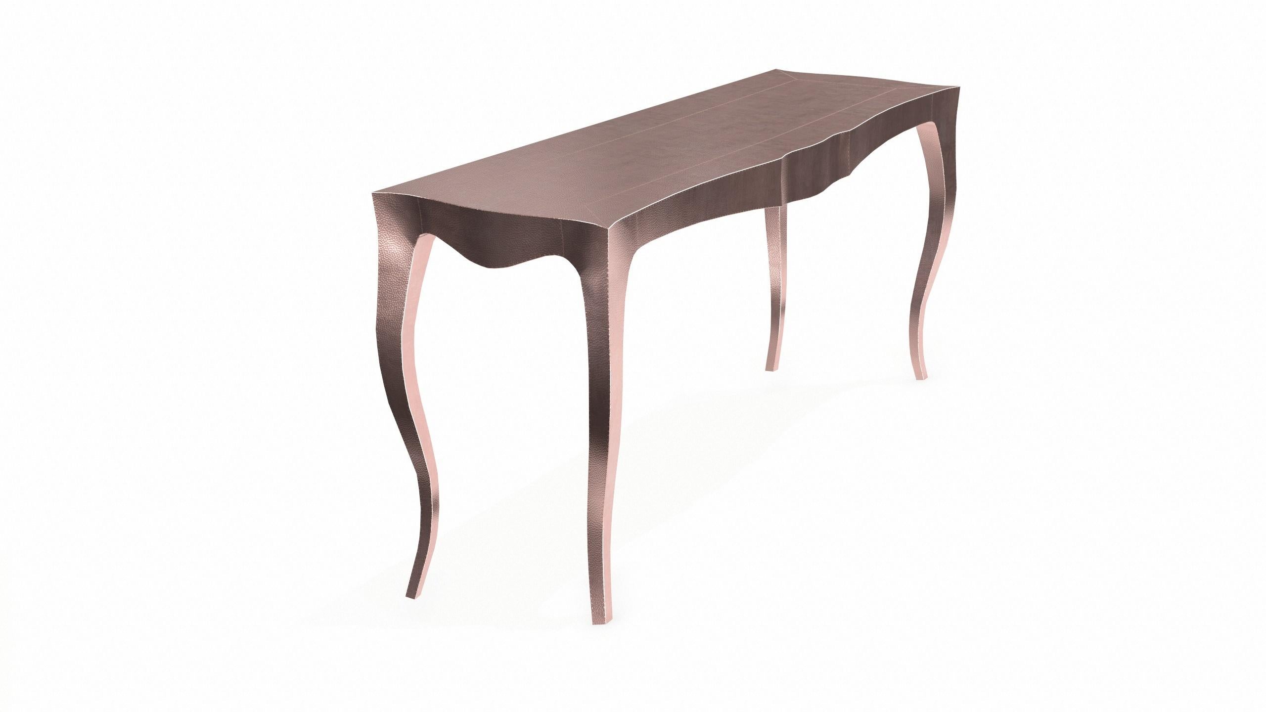 Woodwork Louise Console Art Deco Side Tables Mid. Hammered Copper by Paul Mathieu  For Sale