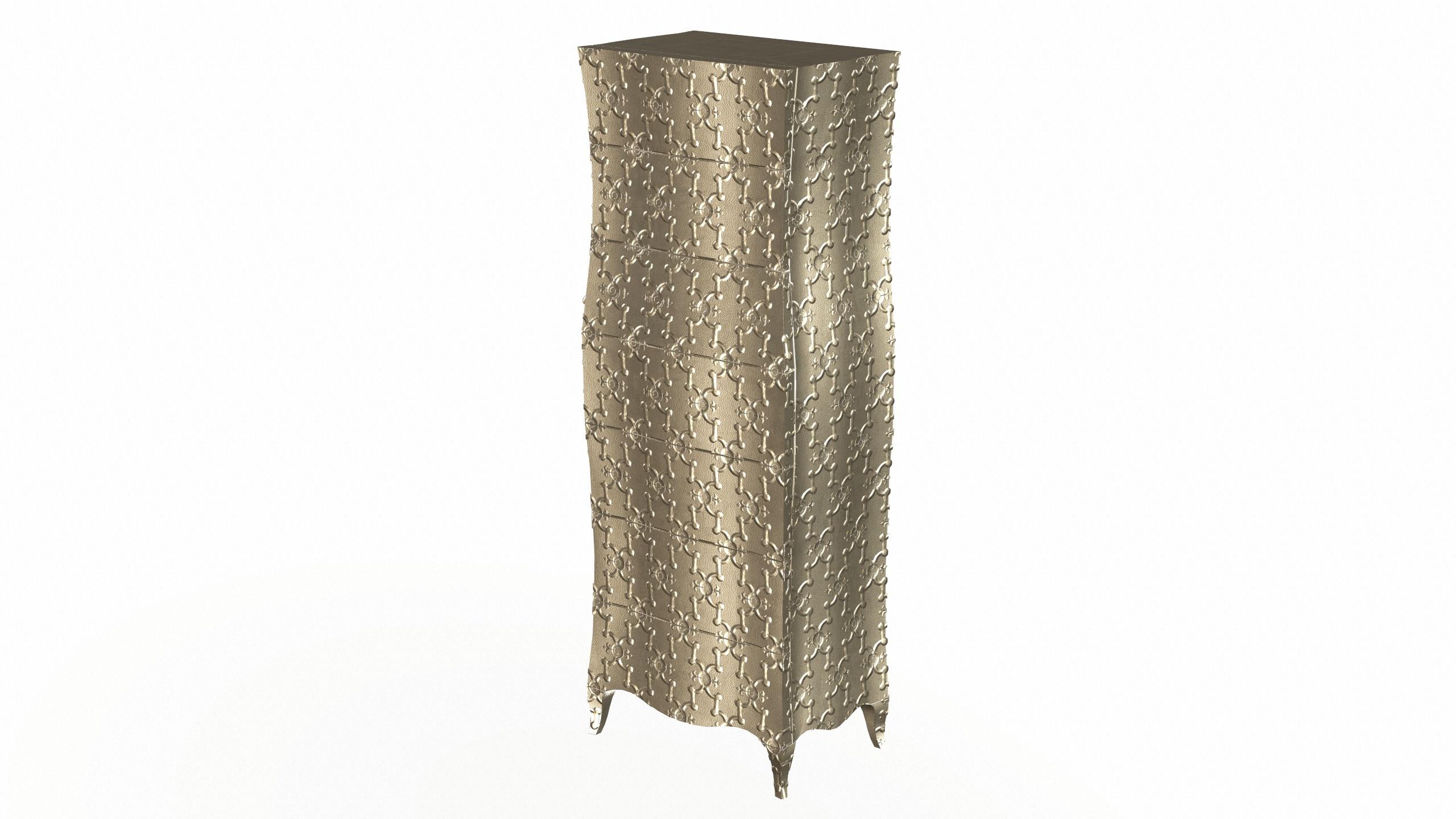 Contemporary Louise Console  Wardrobes and armoires in  Fine Hammered Brass by Paul Mathieu For Sale