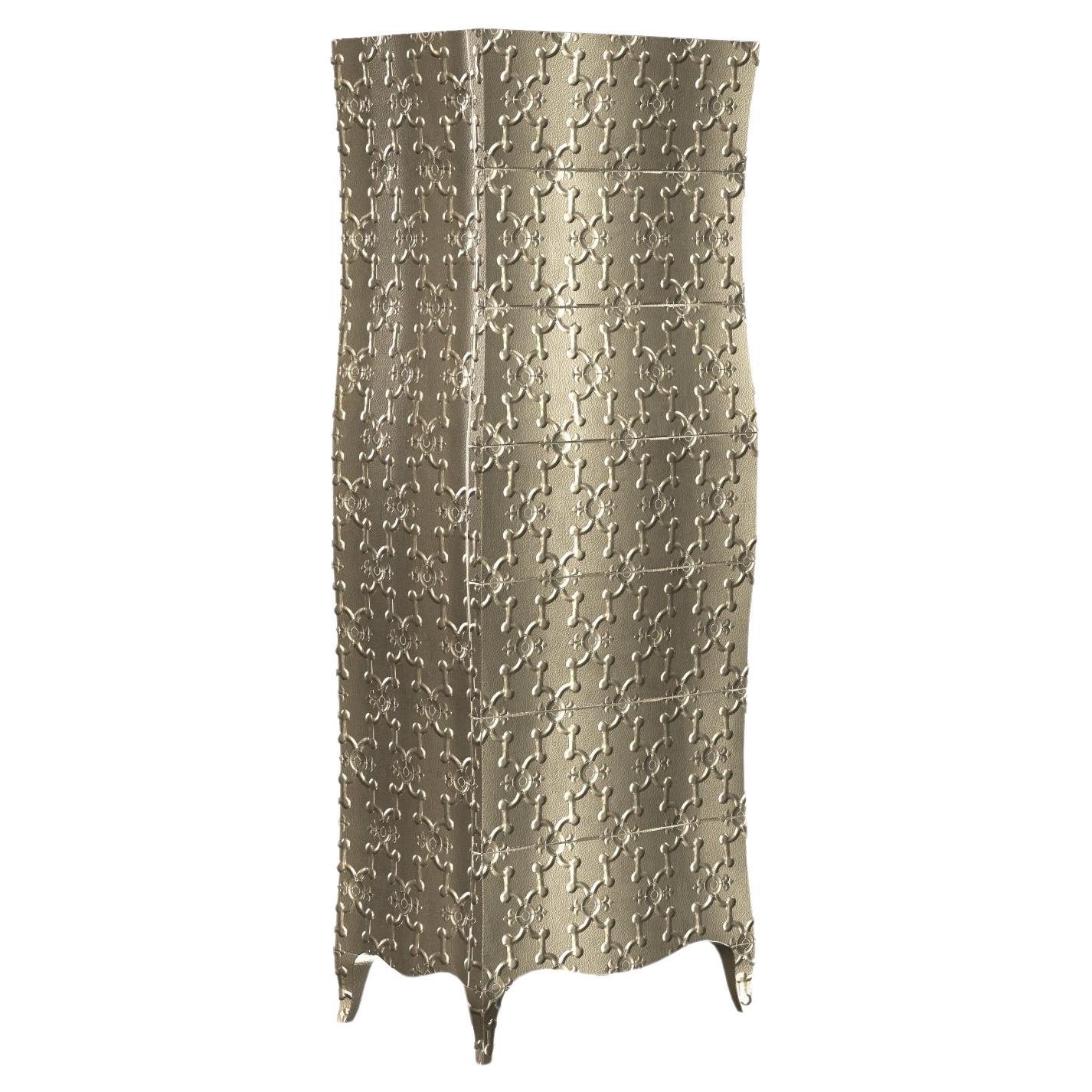 Louise Console  Wardrobes and armoires in  Fine Hammered Brass by Paul Mathieu For Sale