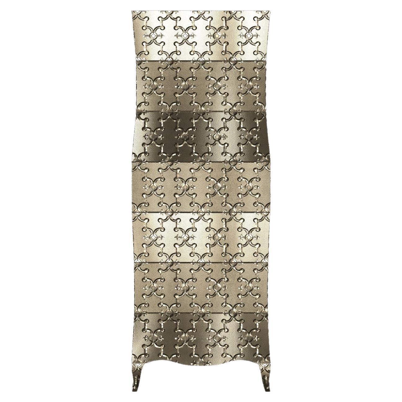 Louise Console  Wardrobes and armoires in  Mid. Hammered Brass by Paul Mathieu For Sale