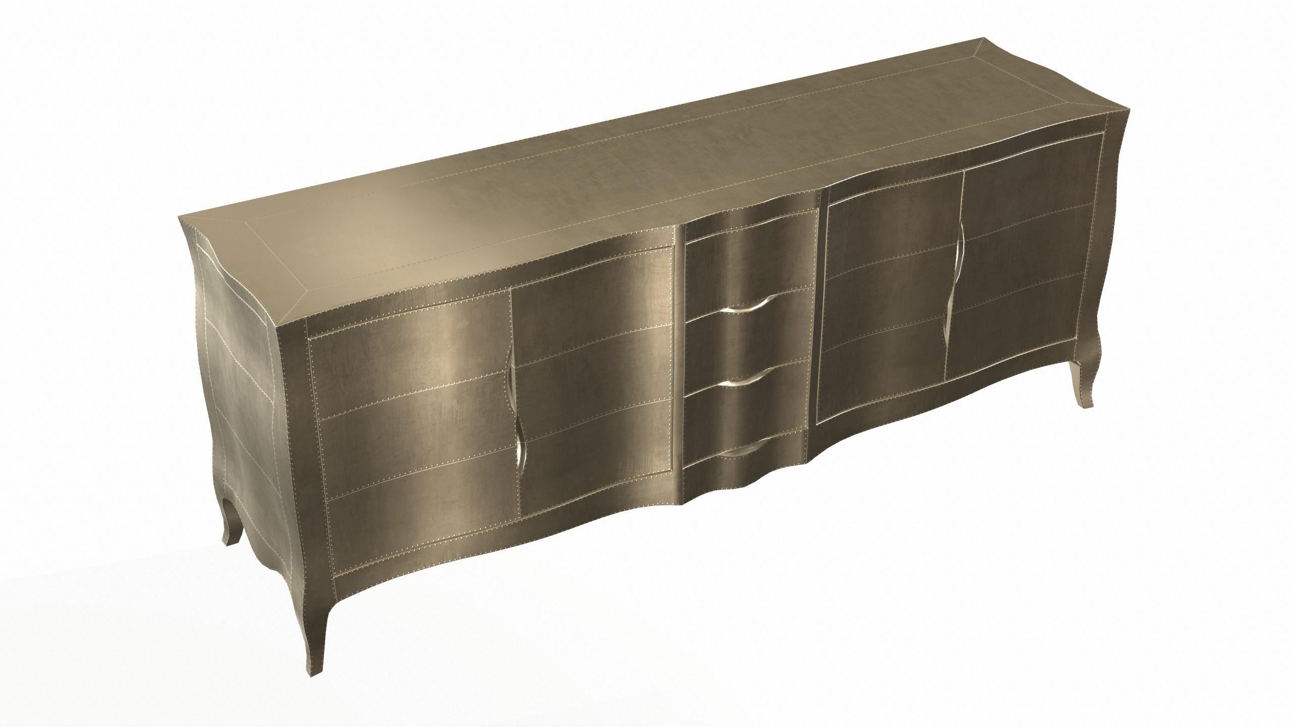 Louise Credenza Art Deco Bookcases in Smooth Brass by Paul Mathieu For Sale 2