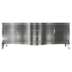 Louise Credenza Art Deco Bookcases in Smooth White Bronze by Paul Mathieu