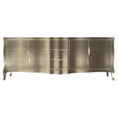 Louise Credenza Art Deco Buffets in Fine Hammered Brass by Paul Mathieu