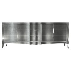 Louise Credenza Art-Déco-Schränke aus glatter weißer Bronze von Paul Mathieu