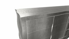 Louise Credenza Art Deco Sideboard in Mid. Hammered White Bronze by Paul Mathieu