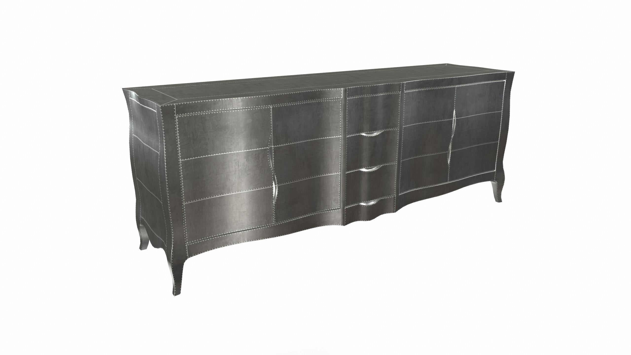 Contemporary Louise Credenza Commodes and Chests of Drawers in Smooth White Bronze For Sale