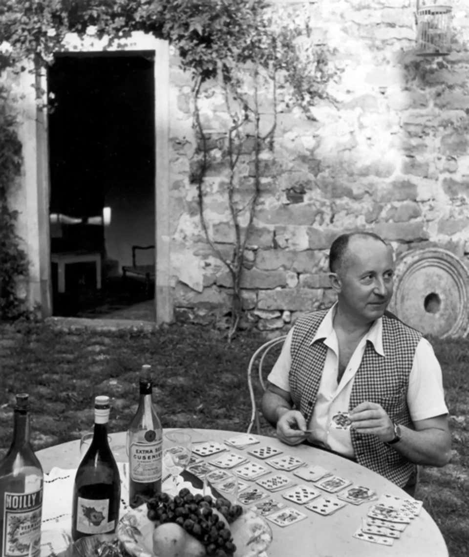 Christian Dior at his millhouse Le Moulin du Coudret, Milly-la-Forêt, France