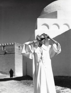 Vintage Natalie in Gres Coat, Kairouan, 1950
