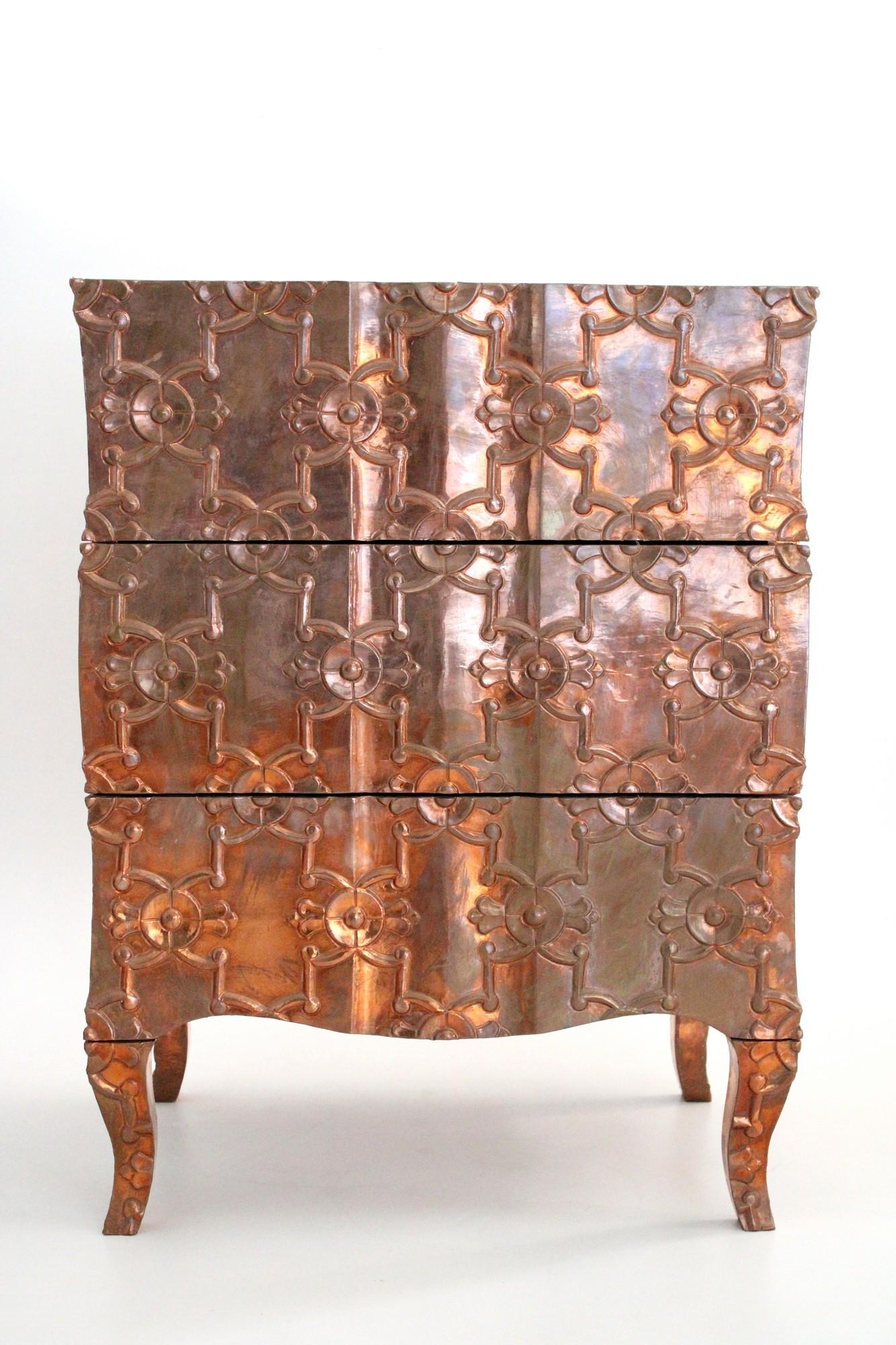 Teak Louise Demi Semainier in Copper by Paul Mathieu for Stephanie Odegard For Sale
