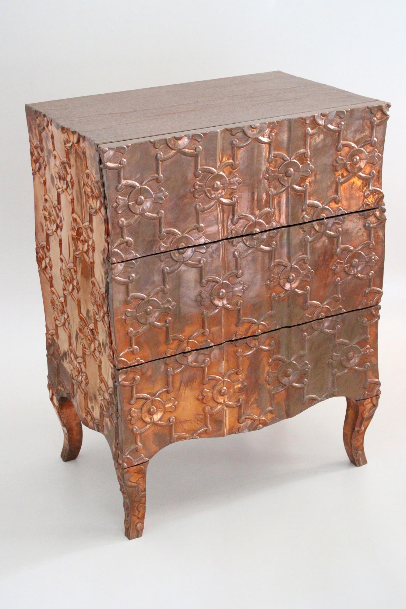 Brass Louise Demi Semainier in Copper by Paul Mathieu for Stephanie Odegard For Sale