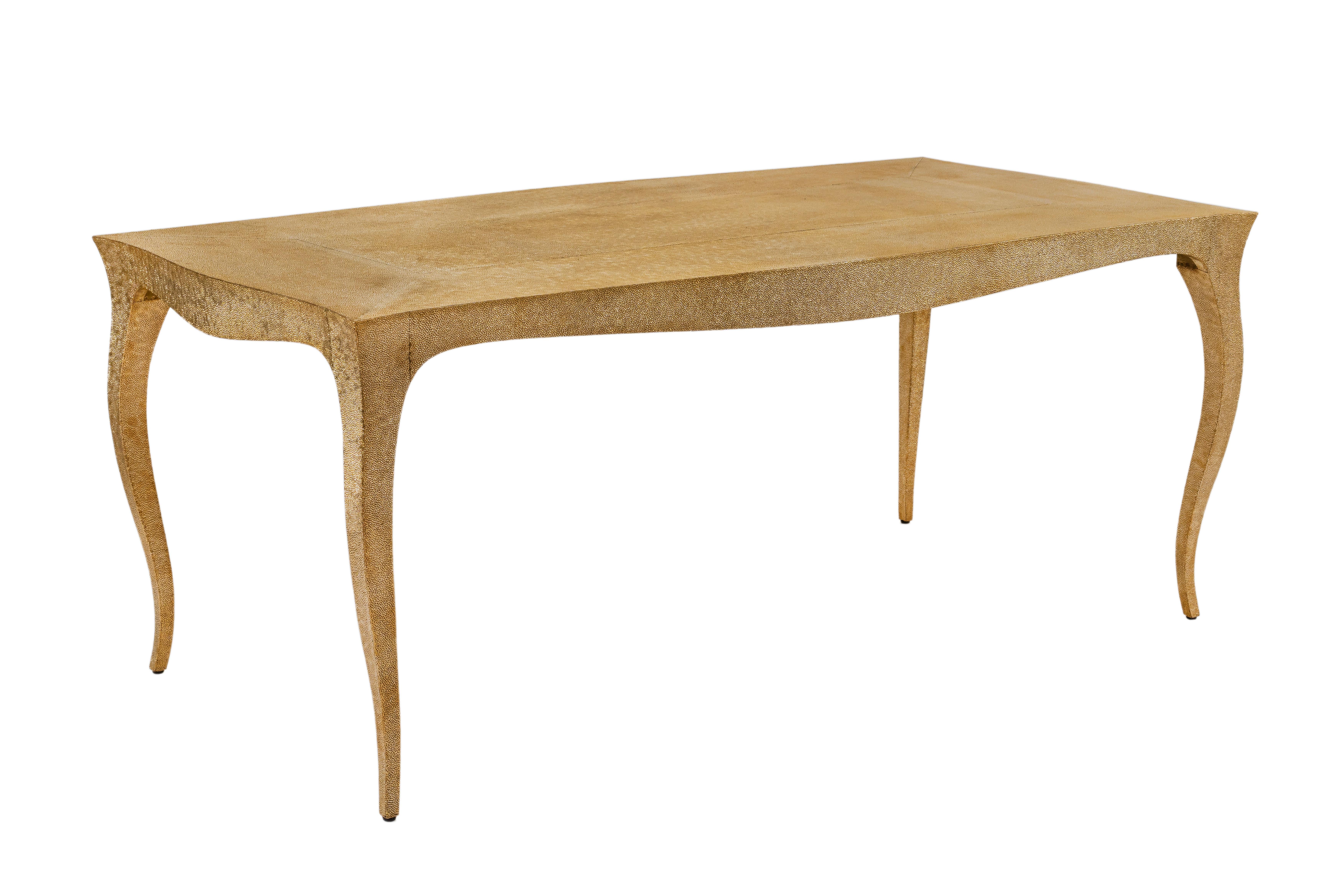 Other Louise Dining Table in Medium Hammered Brass Over Teak by Paul Mathieu  For Sale