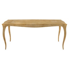 Louise Dining Table in Medium Hammered Brass Over Teak by Paul Mathieu 
