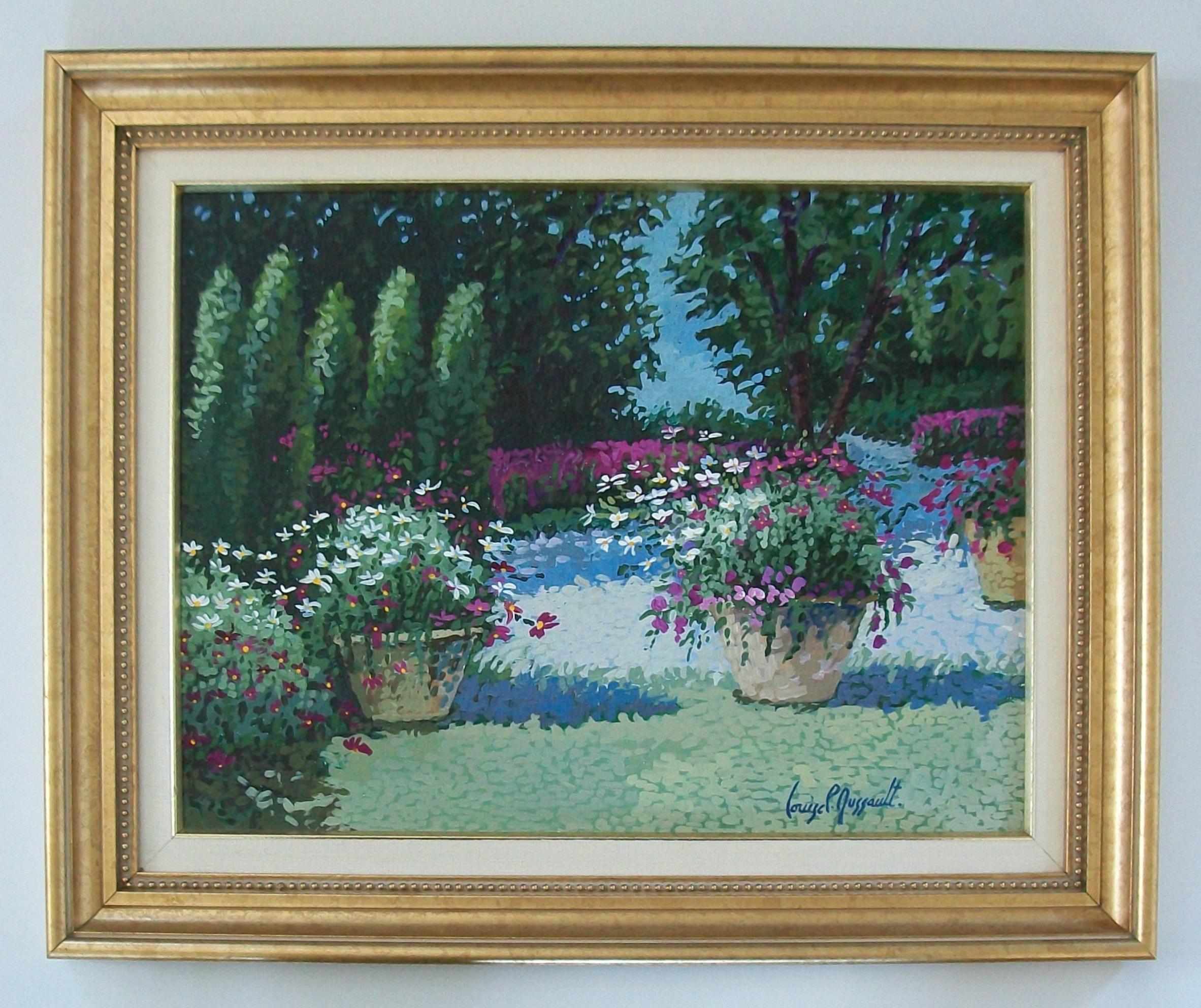 LOUISE DUSSAULT - Gerahmte Acryl-Landschaftsmalerei - Kanada - Ende des 20. (Moderne) im Angebot