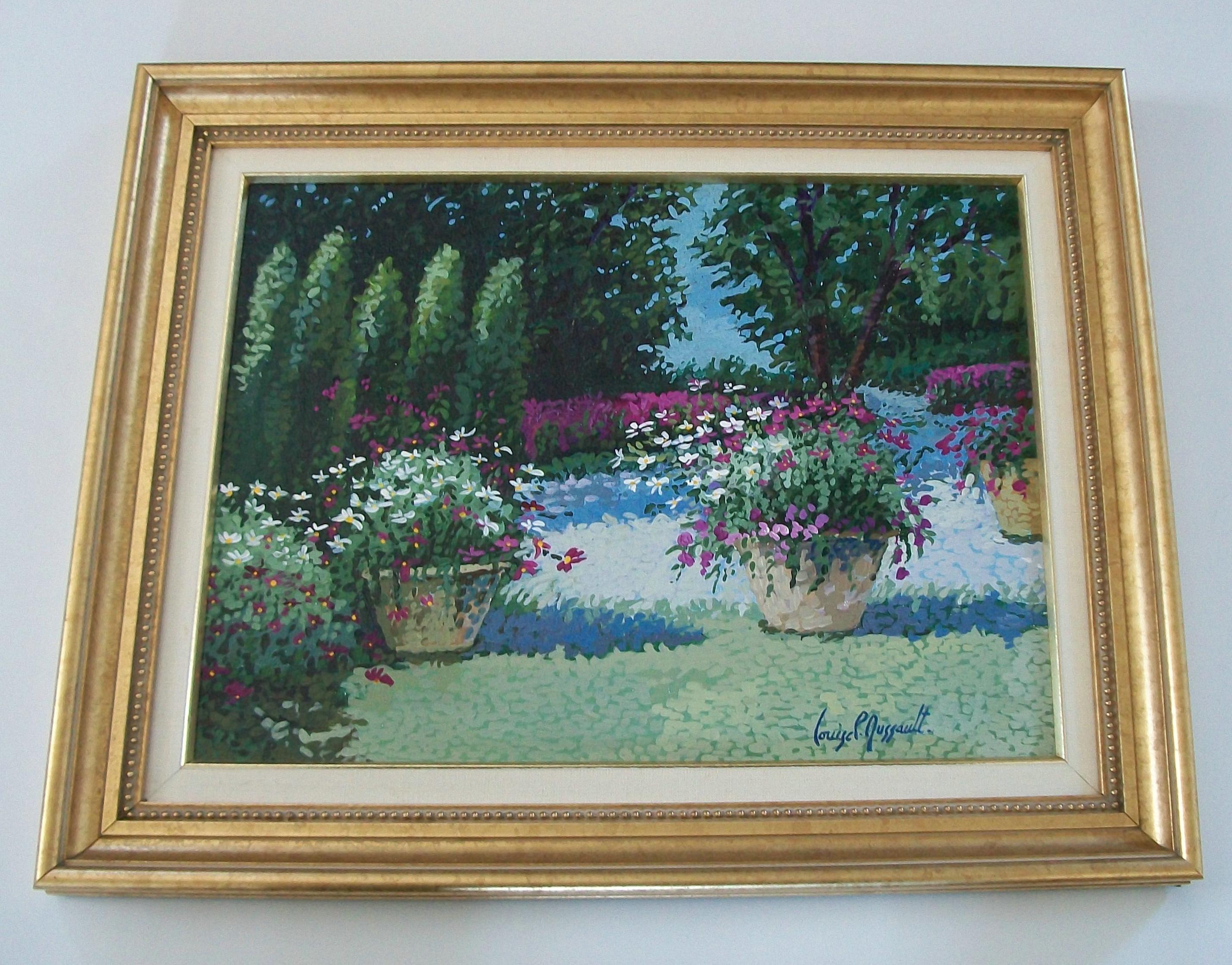 LOUISE DUSSAULT - Gerahmte Acryl-Landschaftsmalerei - Kanada - Ende des 20. (Kanadisch) im Angebot
