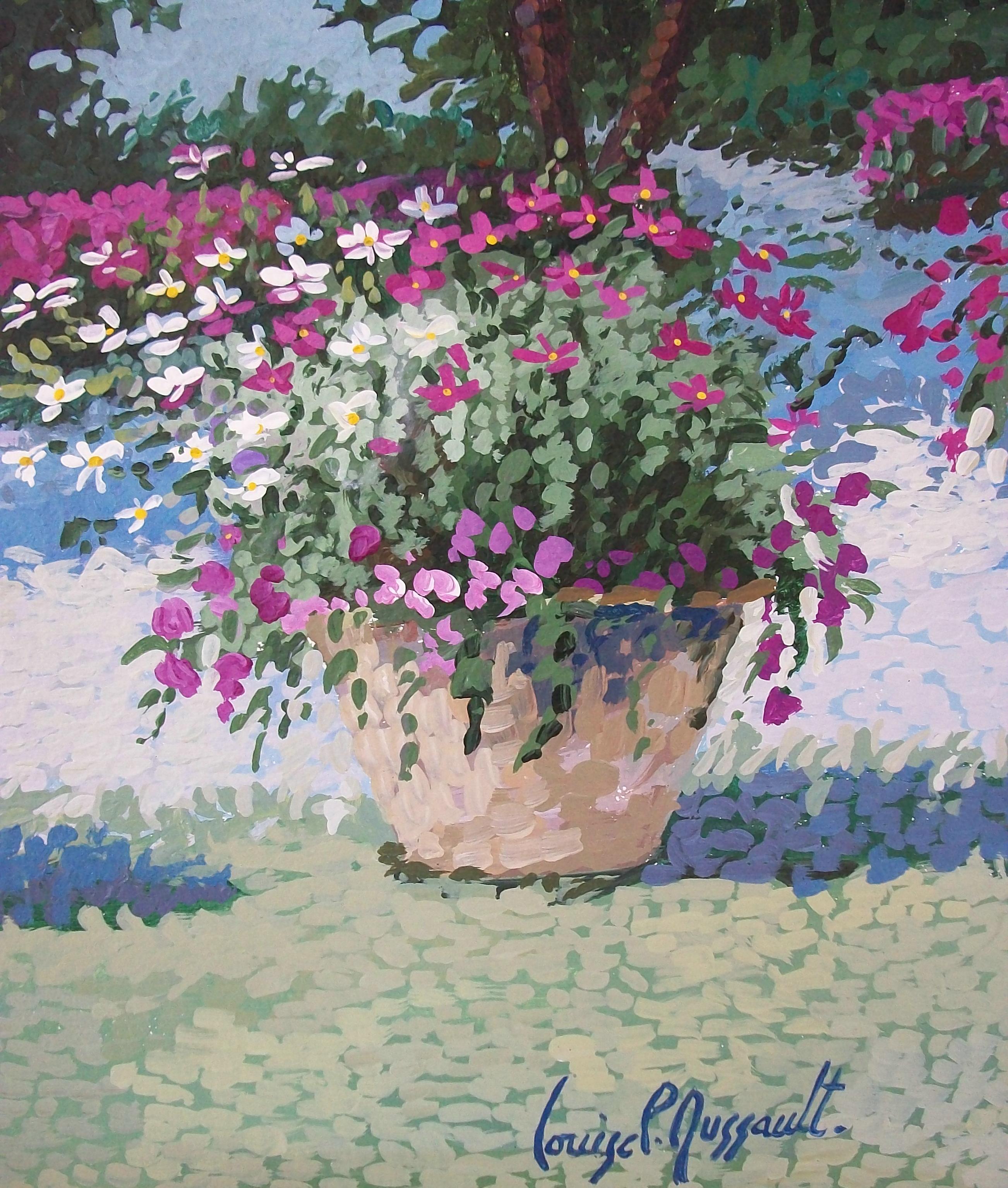 LOUISE DUSSAULT - Gerahmte Acryl-Landschaftsmalerei - Kanada - Ende des 20. (20. Jahrhundert) im Angebot