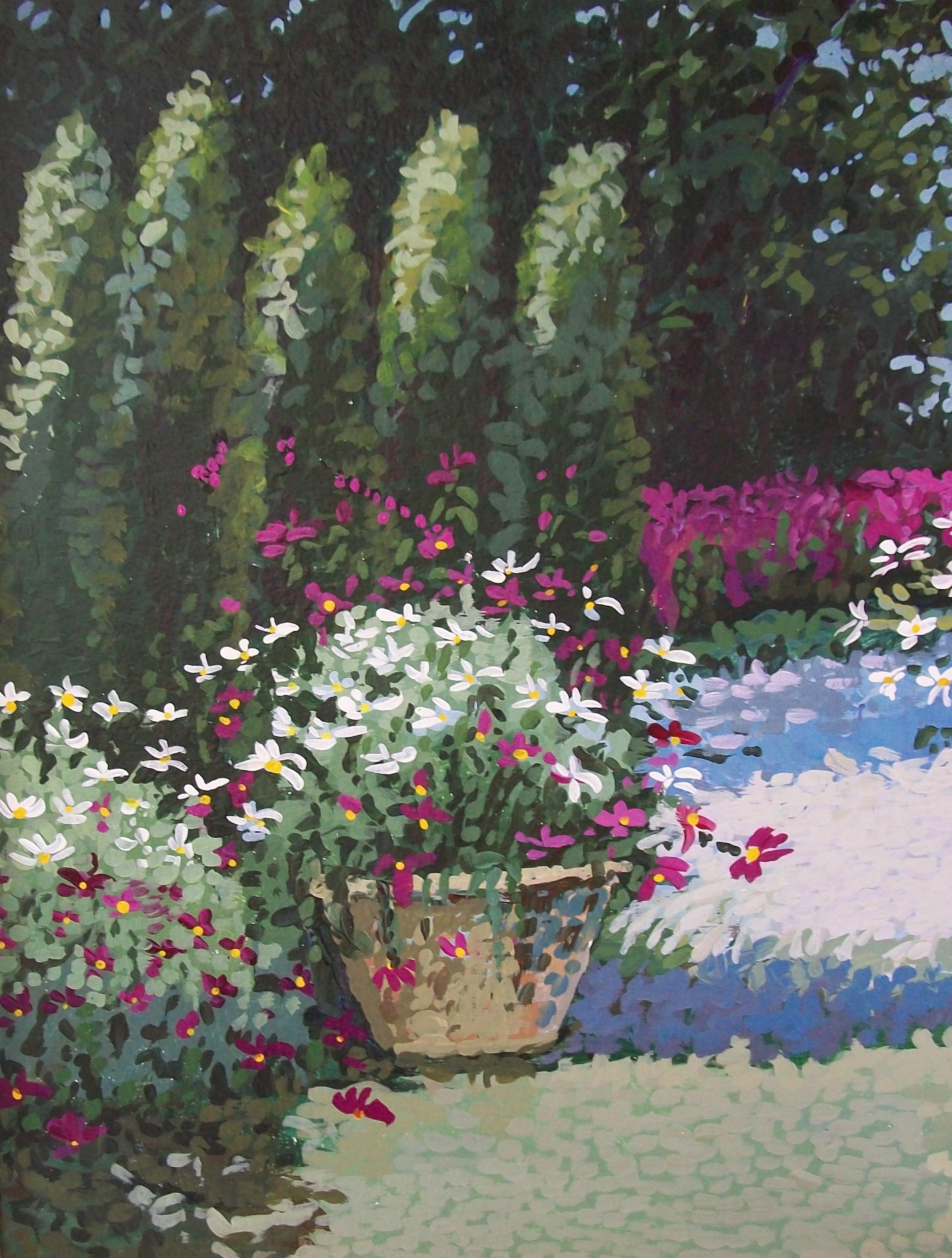 LOUISE DUSSAULT - Gerahmte Acryl-Landschaftsmalerei - Kanada - Ende des 20. (Leinen) im Angebot