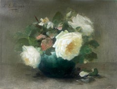Roses blanches : Natures mortes florales de l'artiste écossaise Louise Pain