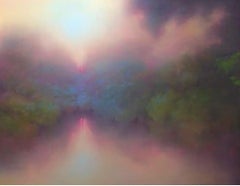 Arcadian Light, original painting, landscape, abstract, oil paint