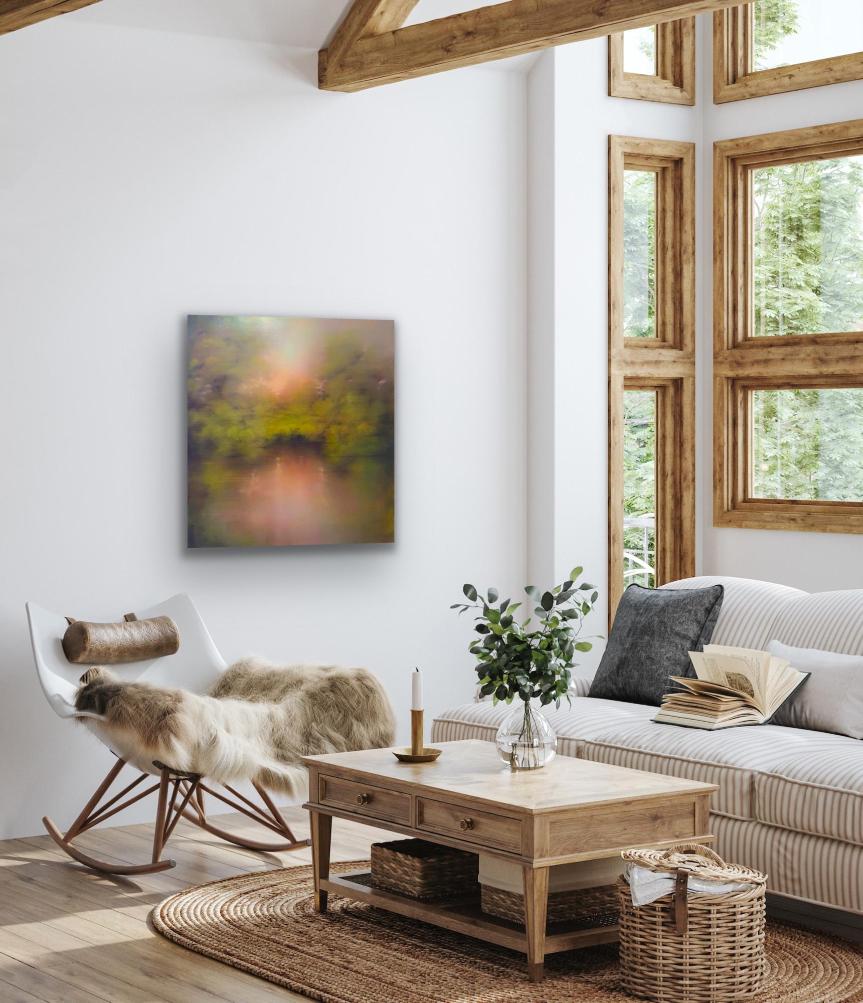 Arcadian Reflections & Halcyon Embers, Set of 2, original painting, landscape en vente 5