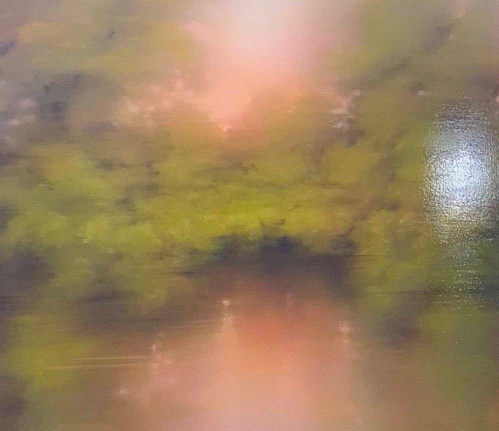 Arcadian Reflections & Halcyon Embers, Set of 2, original painting, landscape - Painting de Louise Fairchild