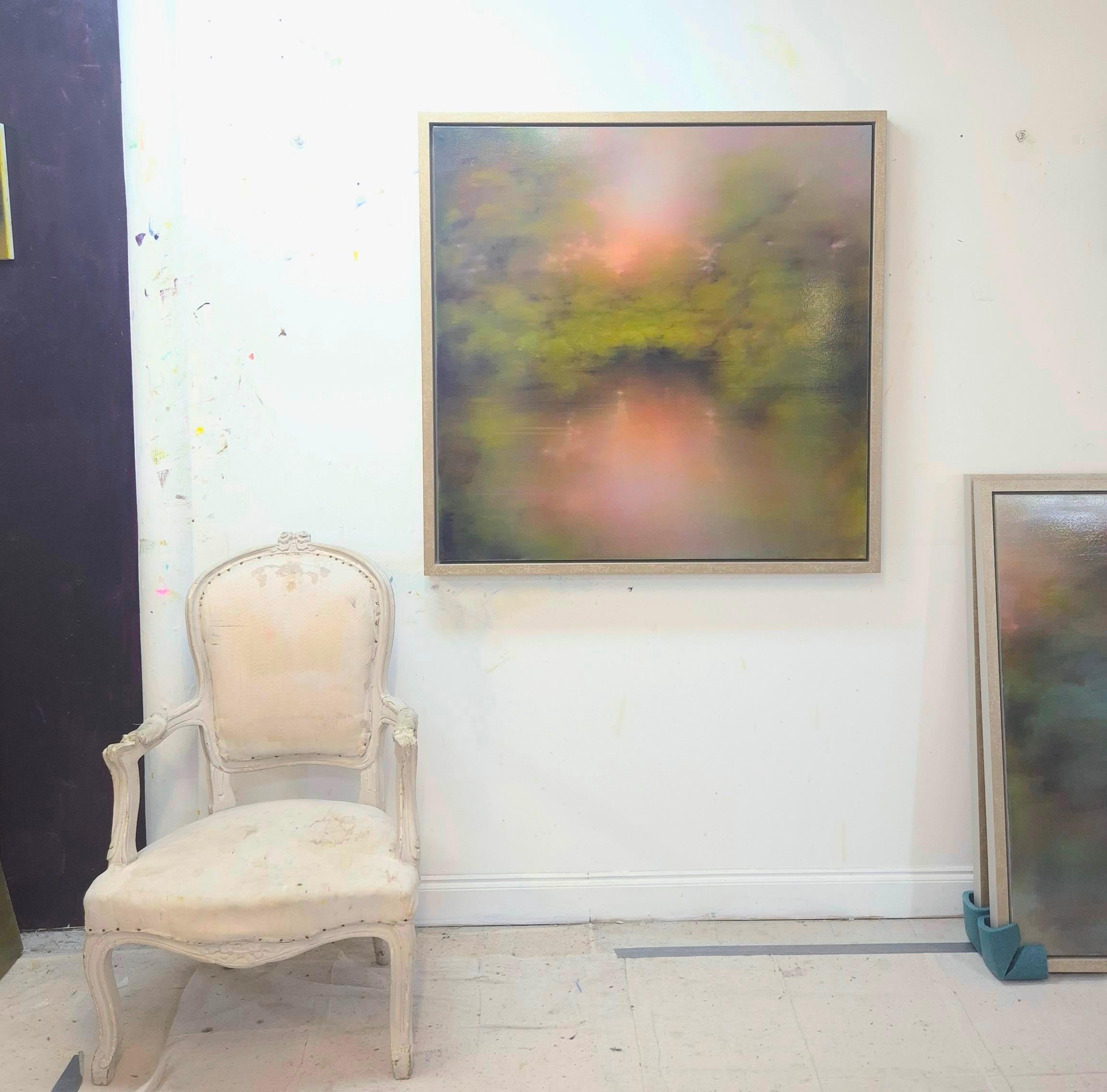 Arcadian Reflections & Halcyon Embers, Set of 2, original painting, landscape en vente 1
