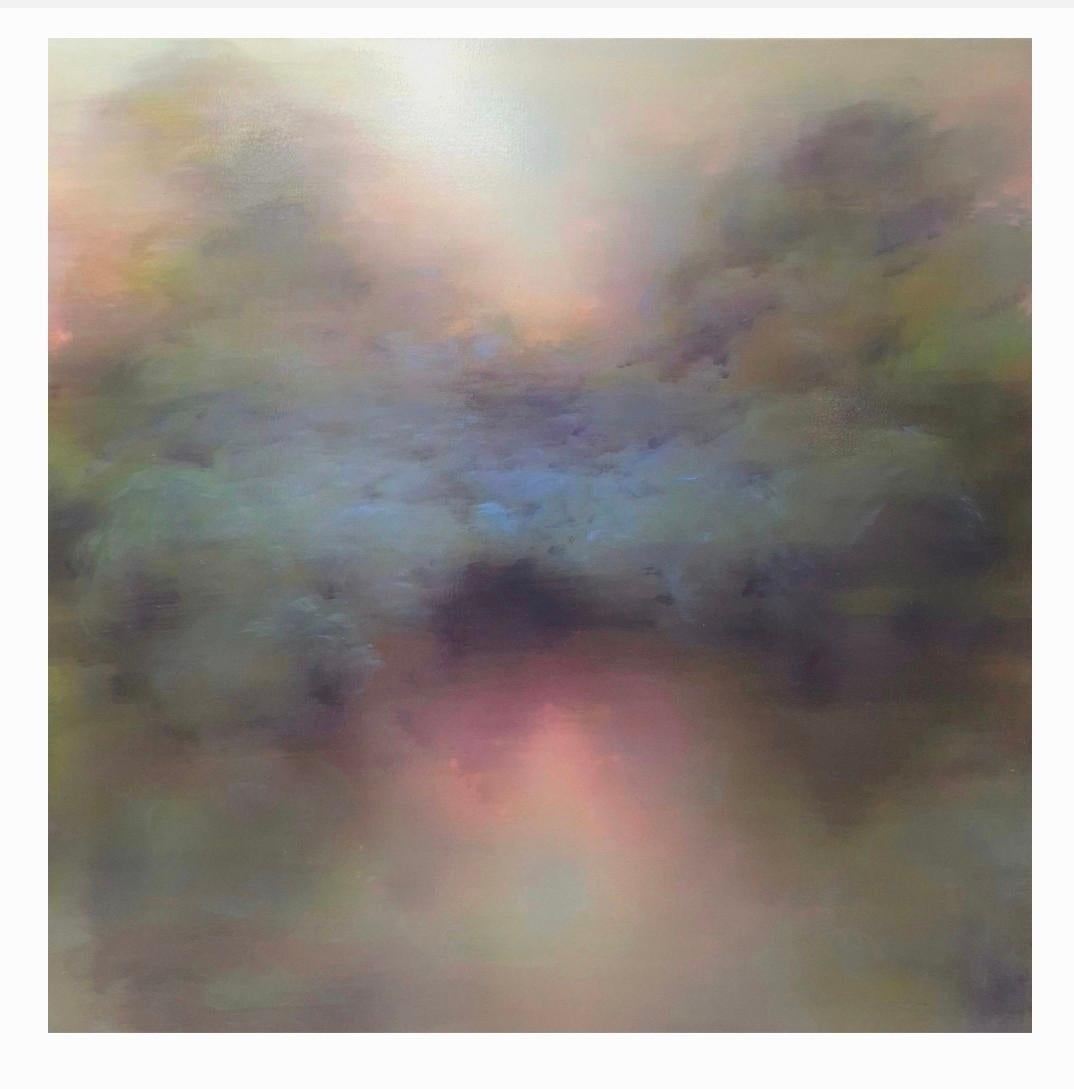 Acque chiare d'estate, quadro originale, paesaggio, astratto, pittura a olio in vendita 1