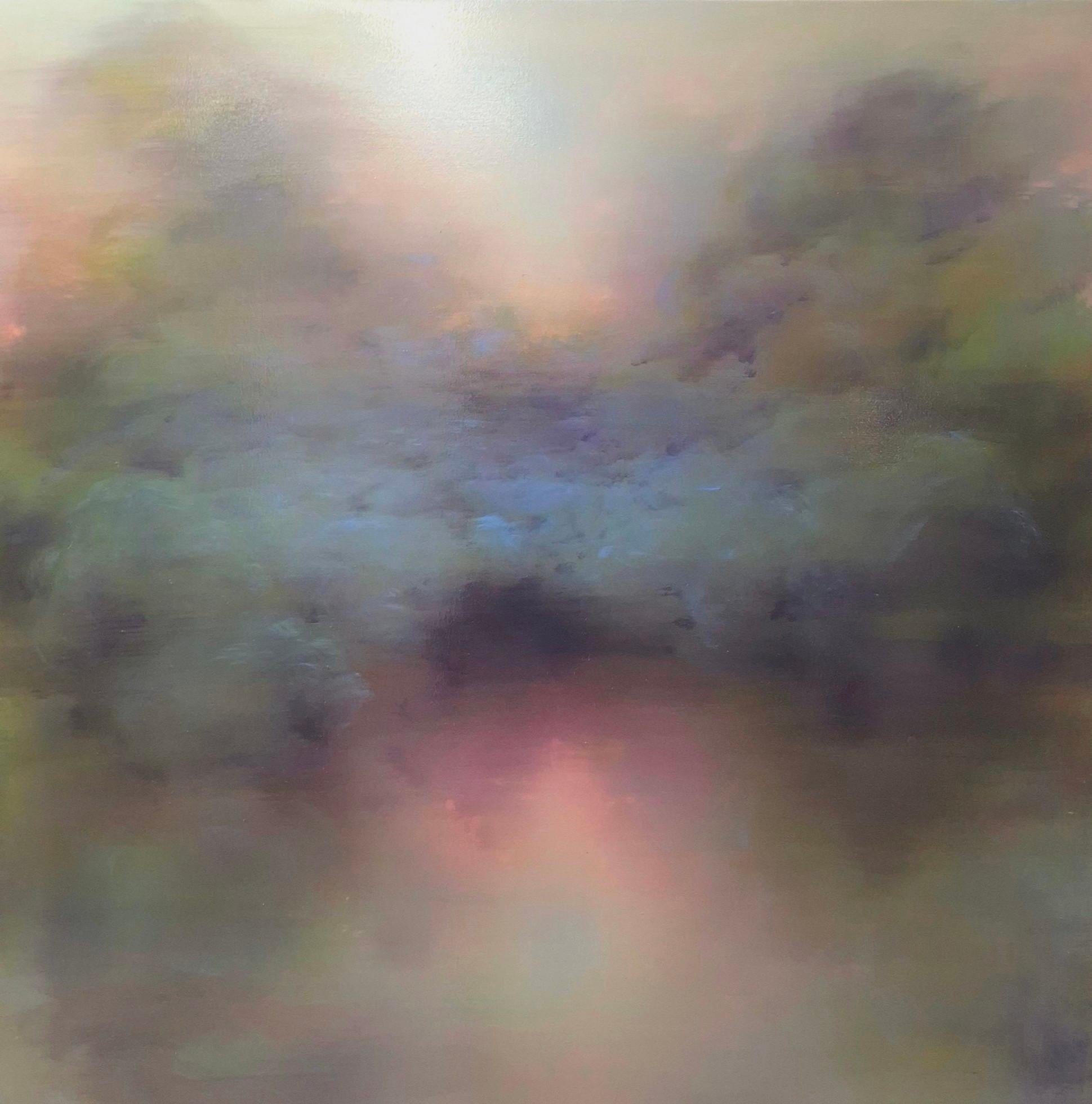 Acque chiare d'estate, quadro originale, paesaggio, astratto, pittura a olio - Painting di Louise Fairchild
