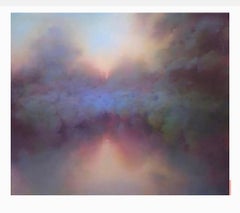 Ember Mist, original painting, landscape, abstract, oil paint