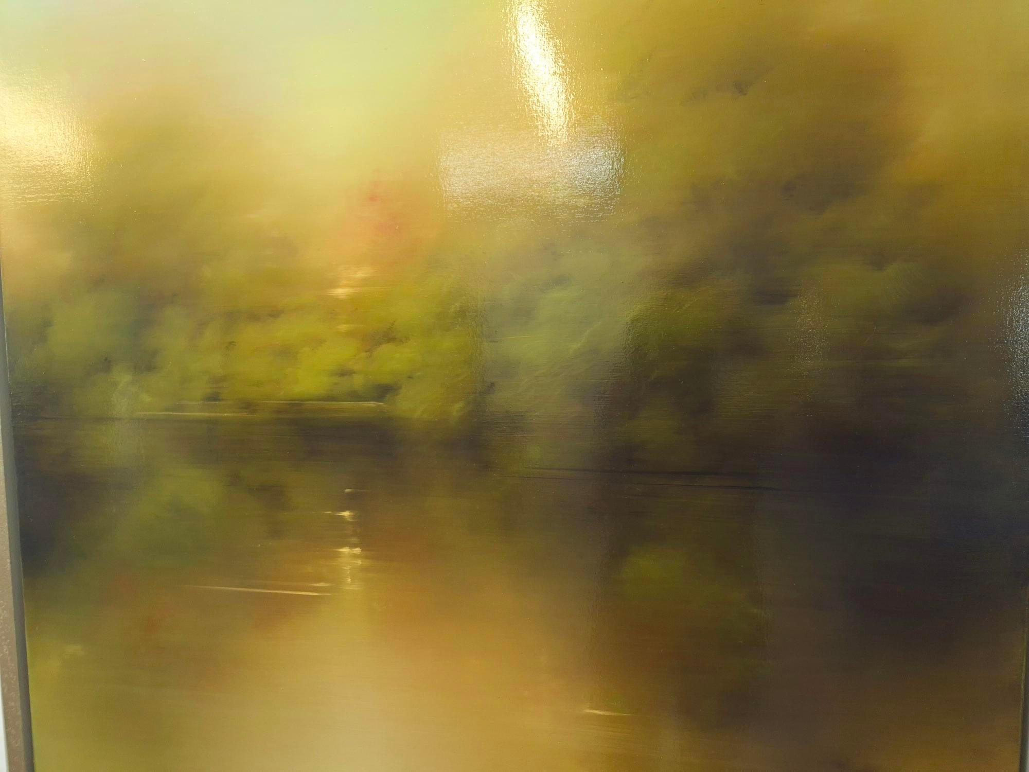 Halcyon Embers, Originalgemälde, Landschaft, abstrakt, Ölfarbe – Painting von Louise Fairchild
