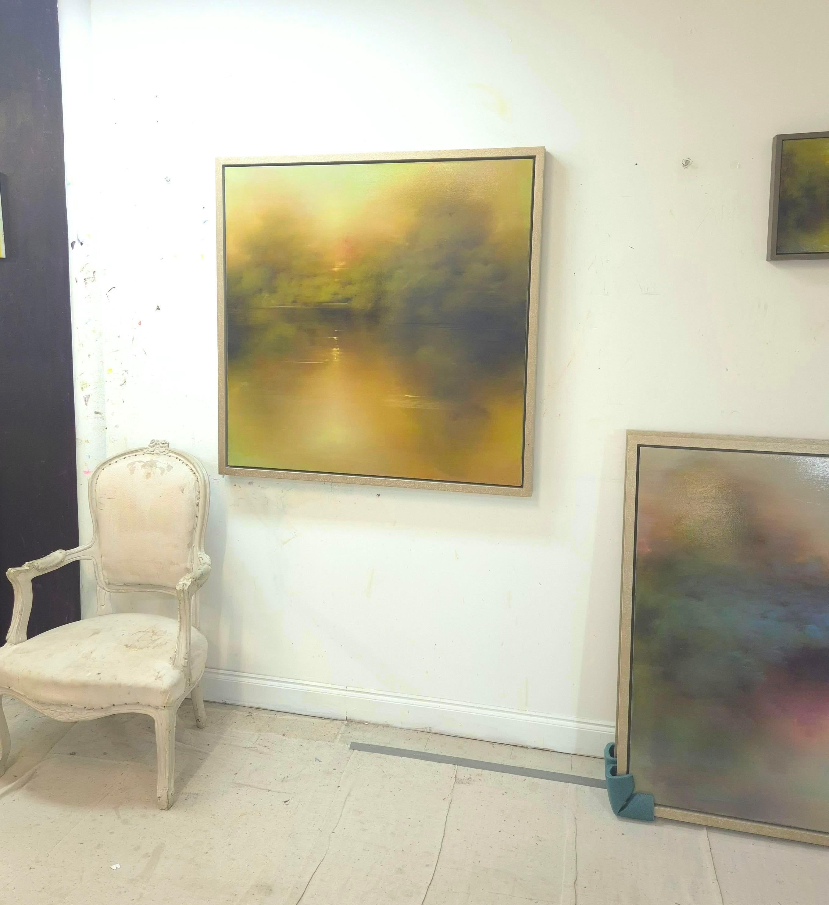 Halcyon Embers, Originalgemälde, Landschaft, abstrakt, Ölfarbe im Angebot 3
