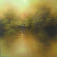 Halcyon Embers, quadro originale, paesaggio, astratto, pittura ad olio
