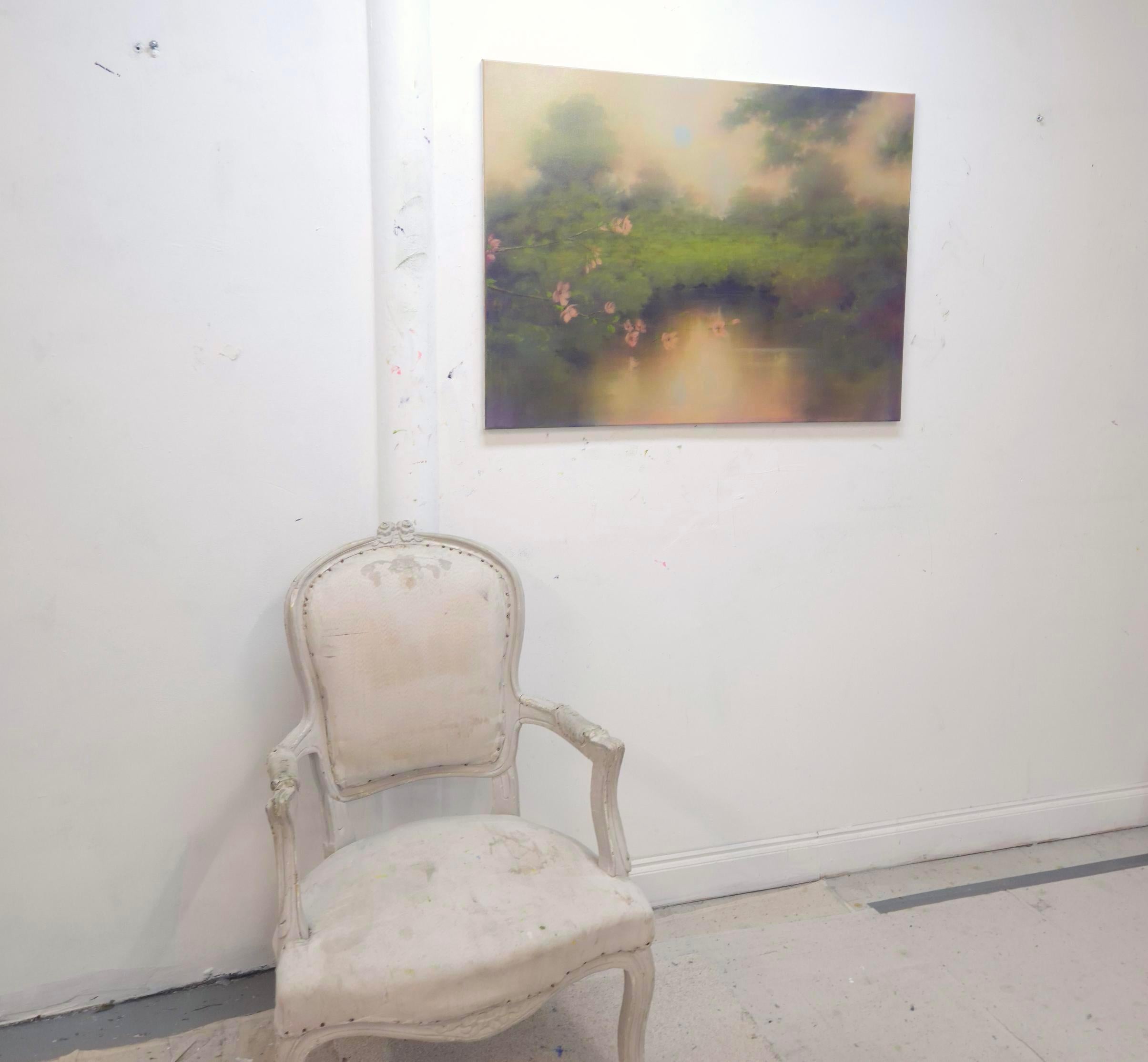 Stille in der Blüte- original abstrakter Impressionismus Landschaft Öl - zeitgenössisch (Abstrakter Impressionismus), Art, von Louise Fairchild
