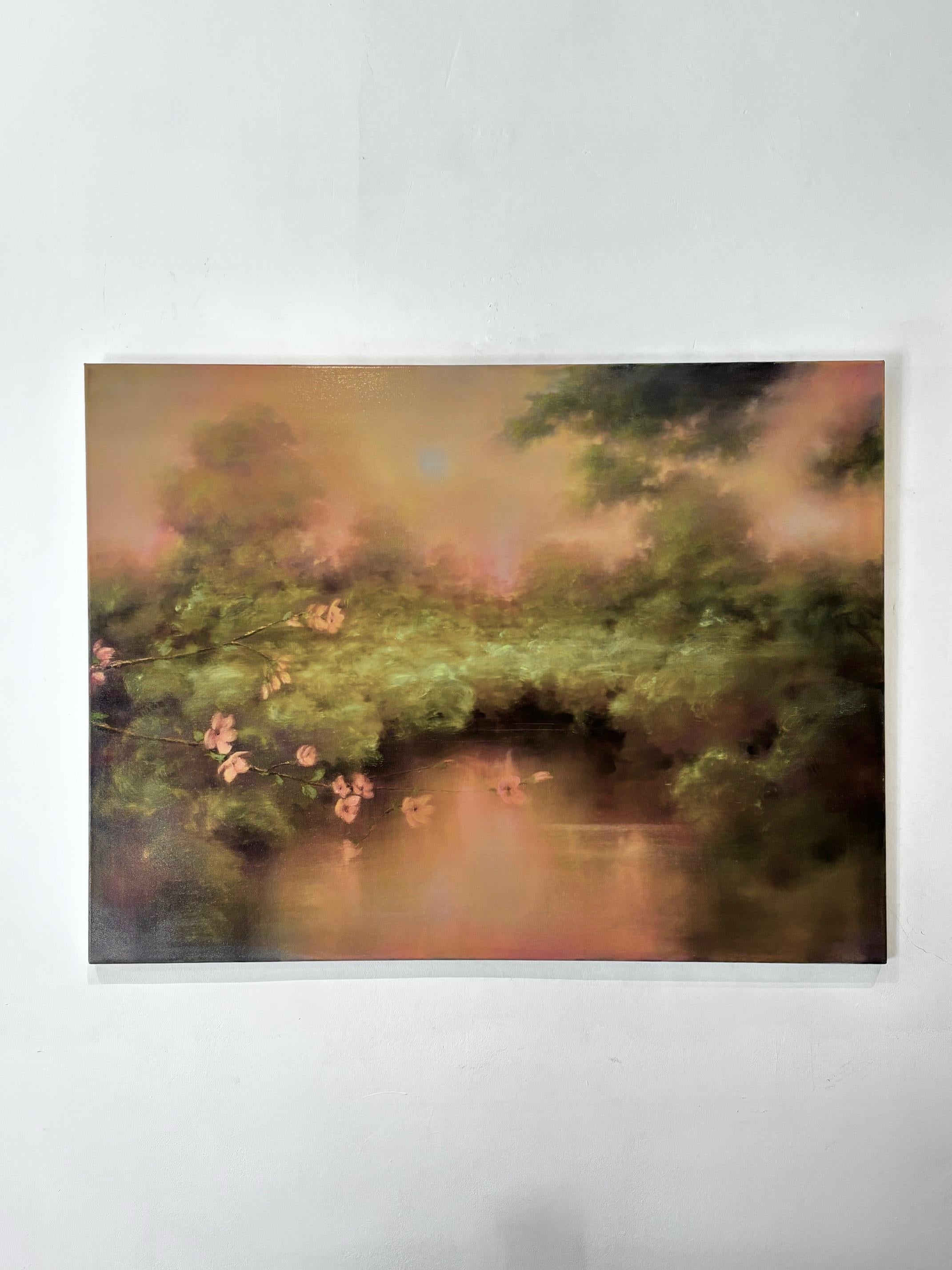 Stille in der Blüte- original abstrakter Impressionismus Landschaft Öl - zeitgenössisch (Abstrakter Impressionismus), Art, von Louise Fairchild