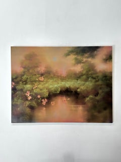 Stillness in Bloom - olio originale di paesaggio dell'impressionismo astratto - contemporaneo