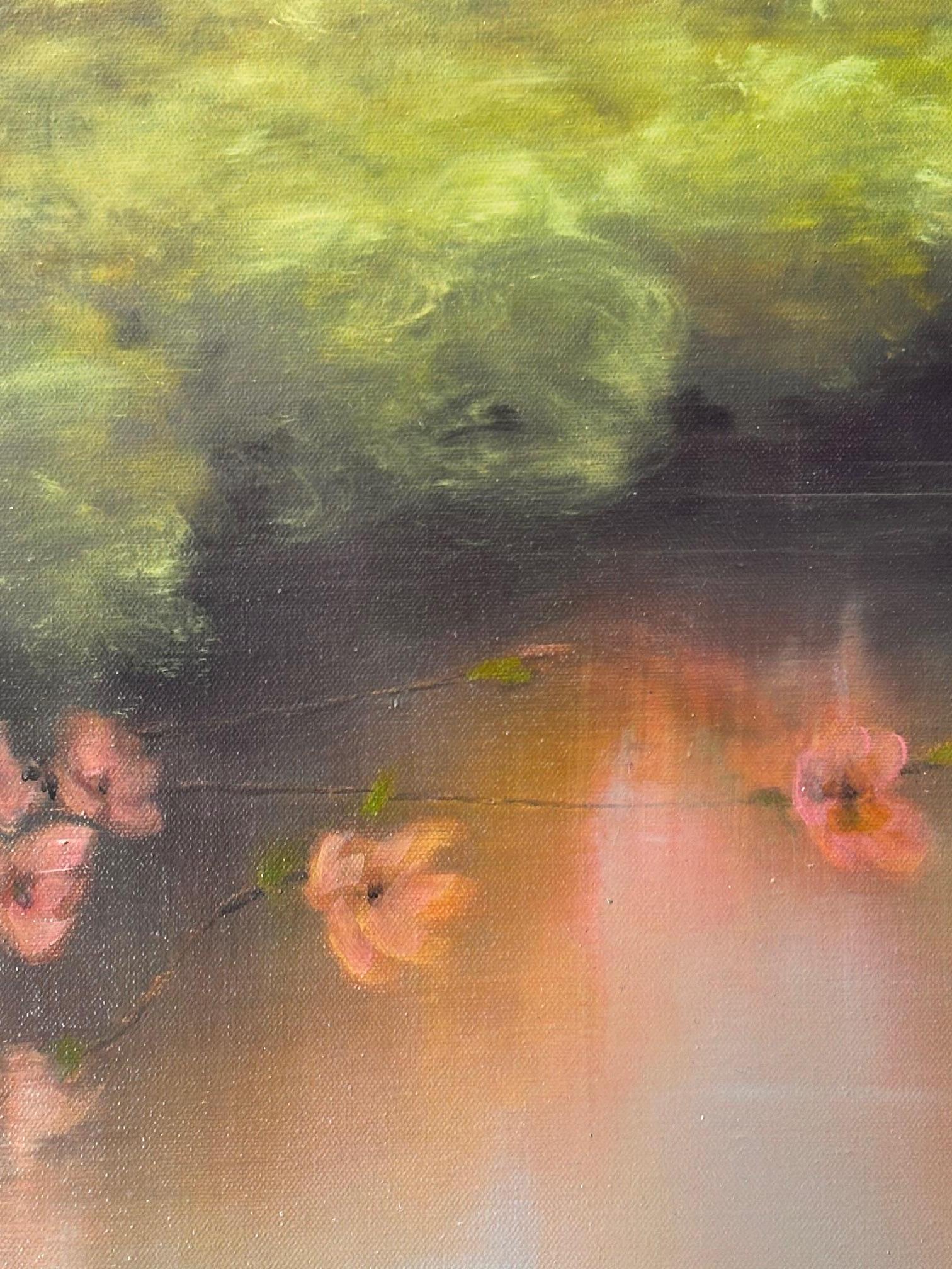 Stille in der Blüte- original abstrakter Impressionismus Landschaft Öl - zeitgenössisch im Angebot 1