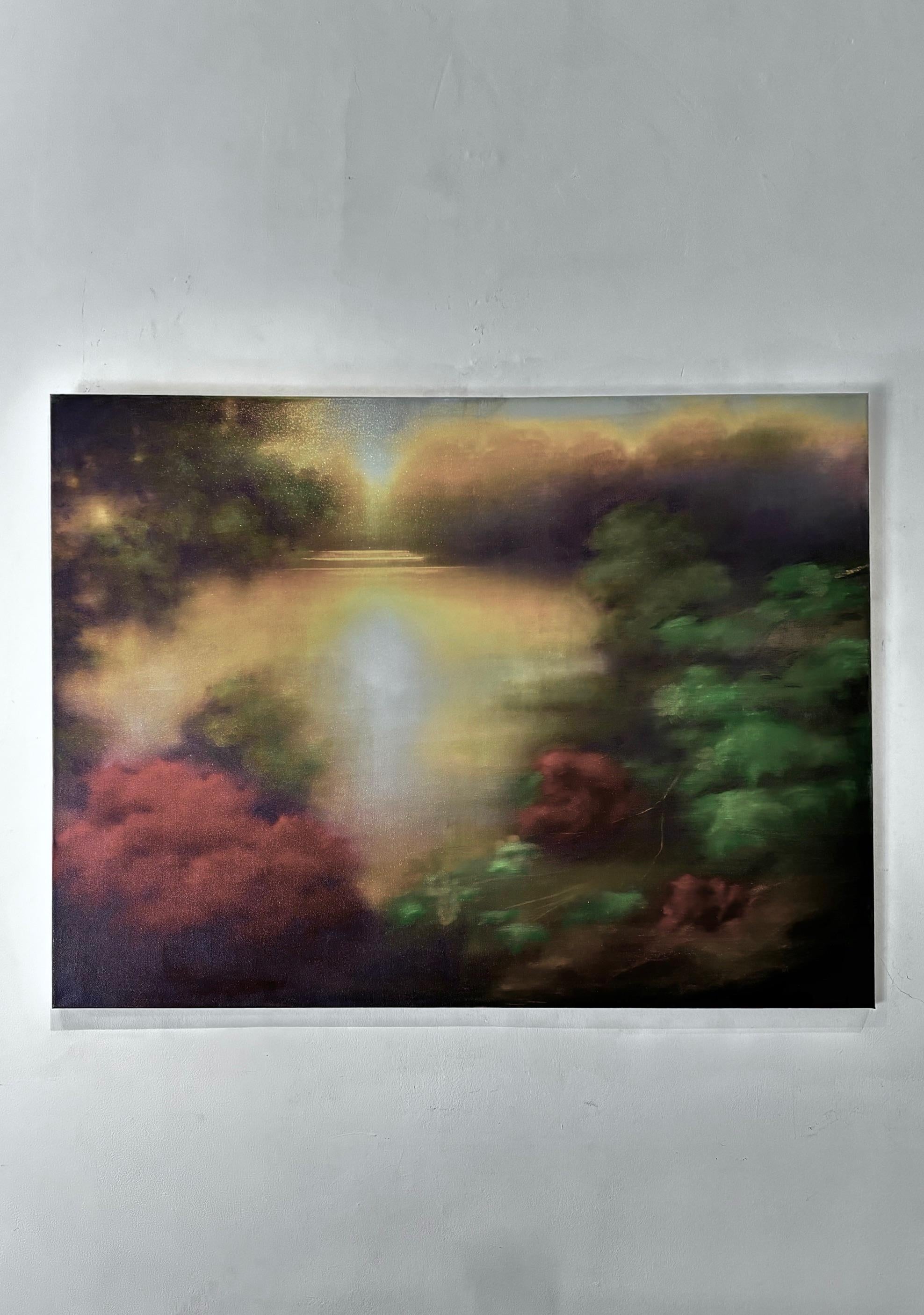 Die letzte Wärme - original abstrakter Impressionismus Landschaft Öl - zeitgenössisch – Painting von Louise Fairchild