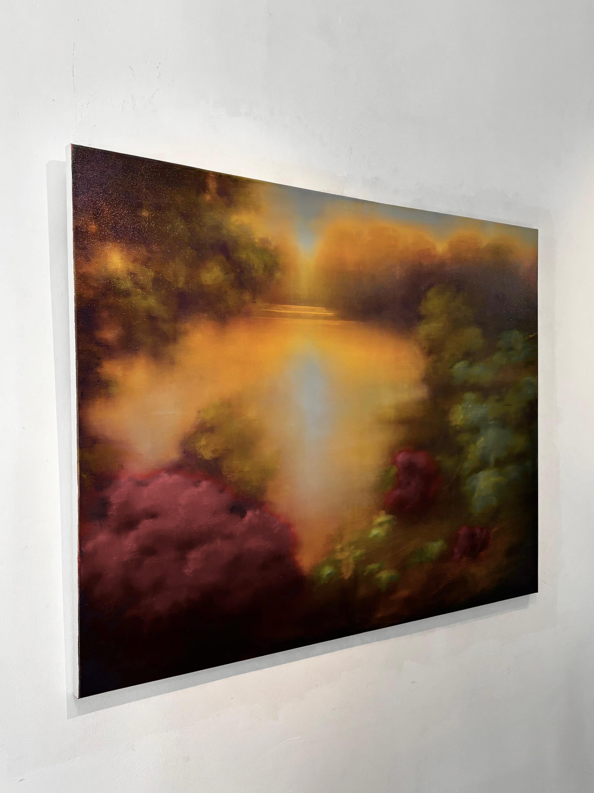 Die letzte Wärme - original abstrakter Impressionismus Landschaft Öl - zeitgenössisch (Abstrakter Impressionismus), Painting, von Louise Fairchild