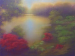 Die letzte Wärme - original abstrakter Impressionismus Landschaft Öl - zeitgenössisch