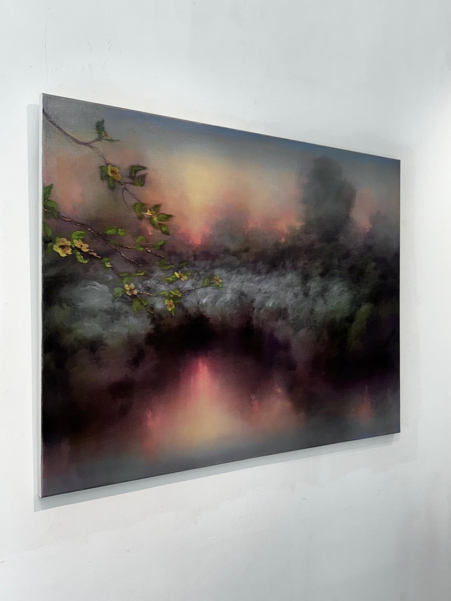 Tranquil Renewal - original abstrakter Impressionismus Landschaft Öl - zeitgenössisch (Abstrakter Impressionismus), Painting, von Louise Fairchild