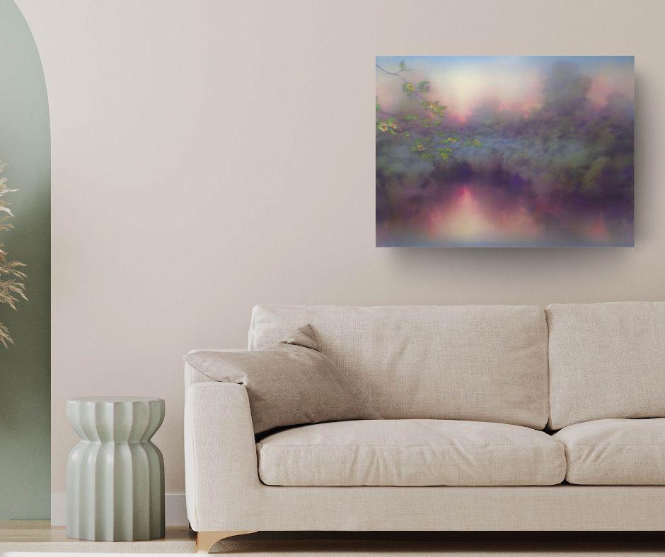 Tranquil Renewal - original abstrakter Impressionismus Landschaft Öl - zeitgenössisch im Angebot 1