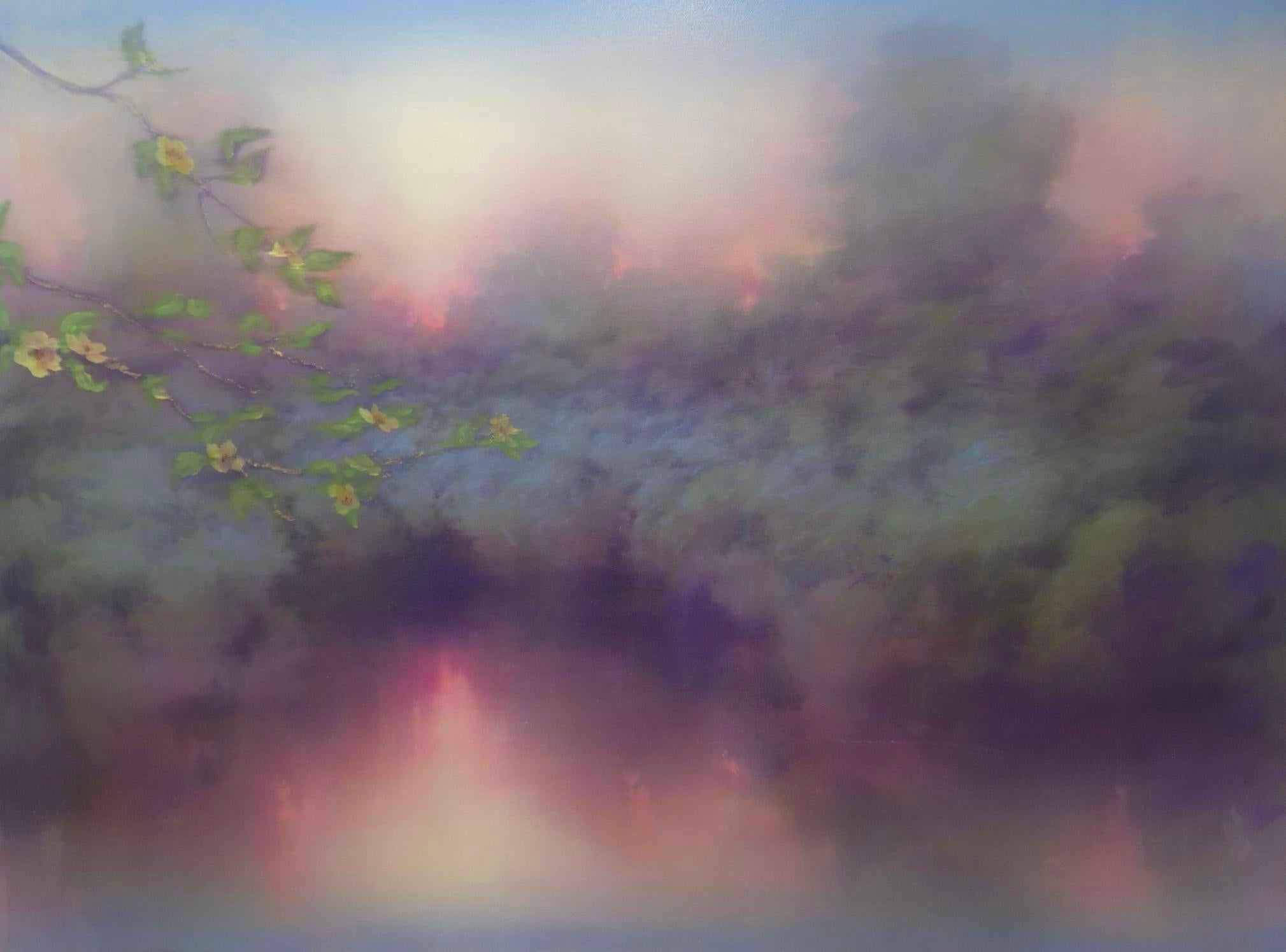 Tranquil Renewal - original abstrakter Impressionismus Landschaft Öl - zeitgenössisch – Art von Louise Fairchild