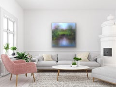 Verdant Sylvan, pintura original, paisaje, abstracto, pintura al óleo