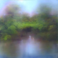 Verdant Sylvan, quadro originale, paesaggio, astratto, pittura a olio