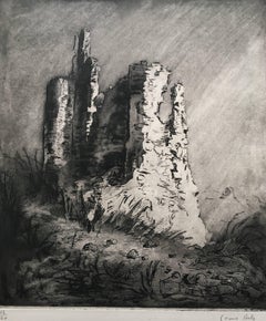 Louise Ibels: Castle Ruins - Etching and Aquatint