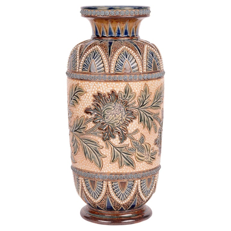 Large Japanese Vase Transferware with Hand Applied Golden