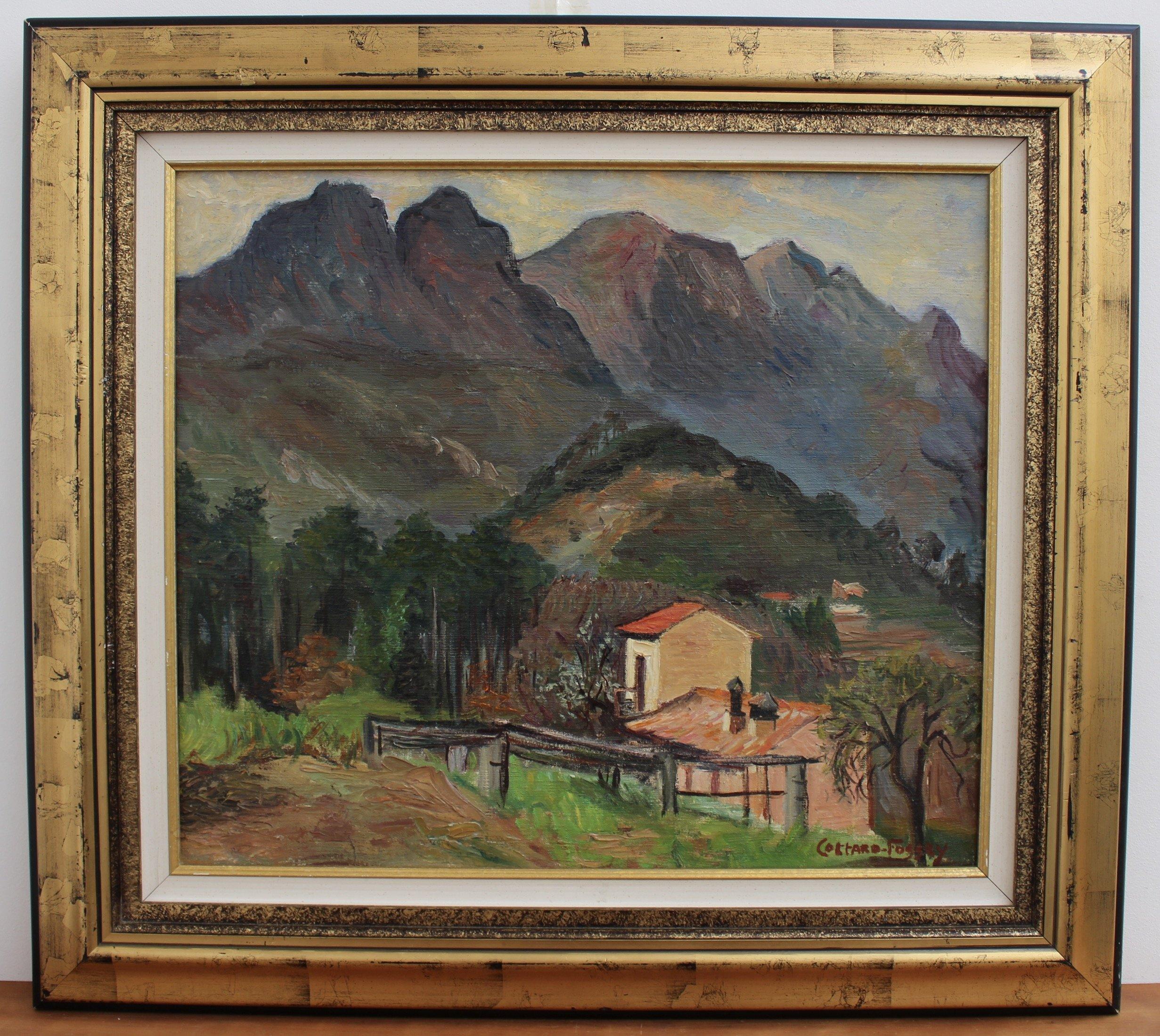 Mountain Landscape - Painting by Louise Jeanne Cottard-Fossey