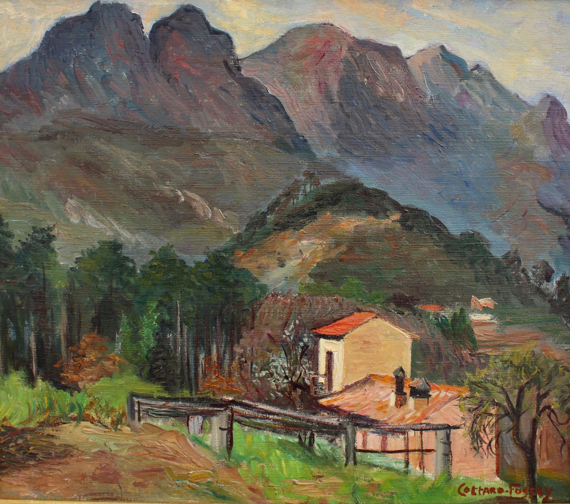Louise Jeanne Cottard-Fossey Figurative Painting - Mountain Landscape